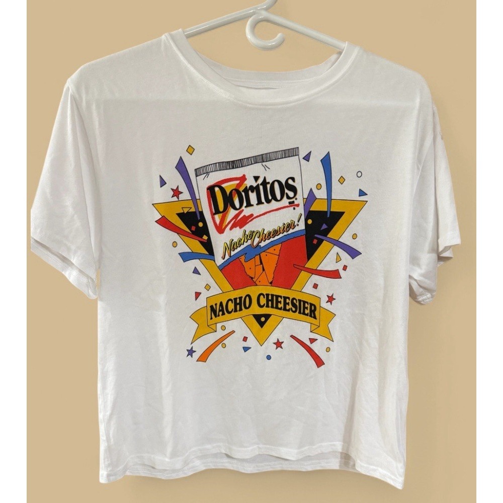 Doritos Nacho Cheesier Promo Tee Women's L Mad Engine 2021 PepsiCo Graphic Shirt